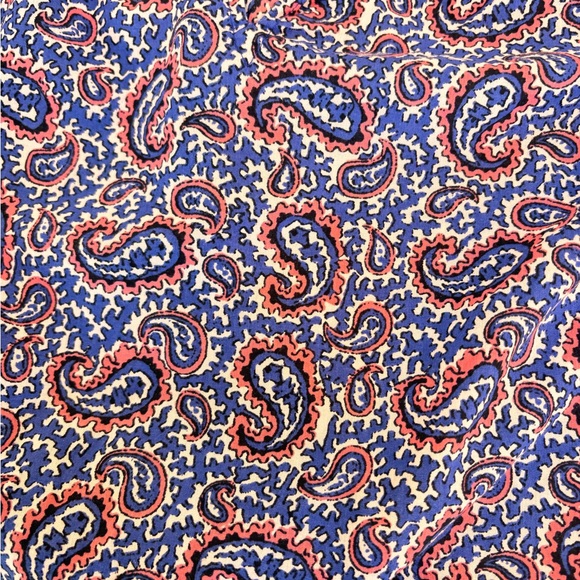 J. Crew Paisley Print Popover Peasant Blouse Size Medium Blue Pink Embroidered - Picture 12 of 12